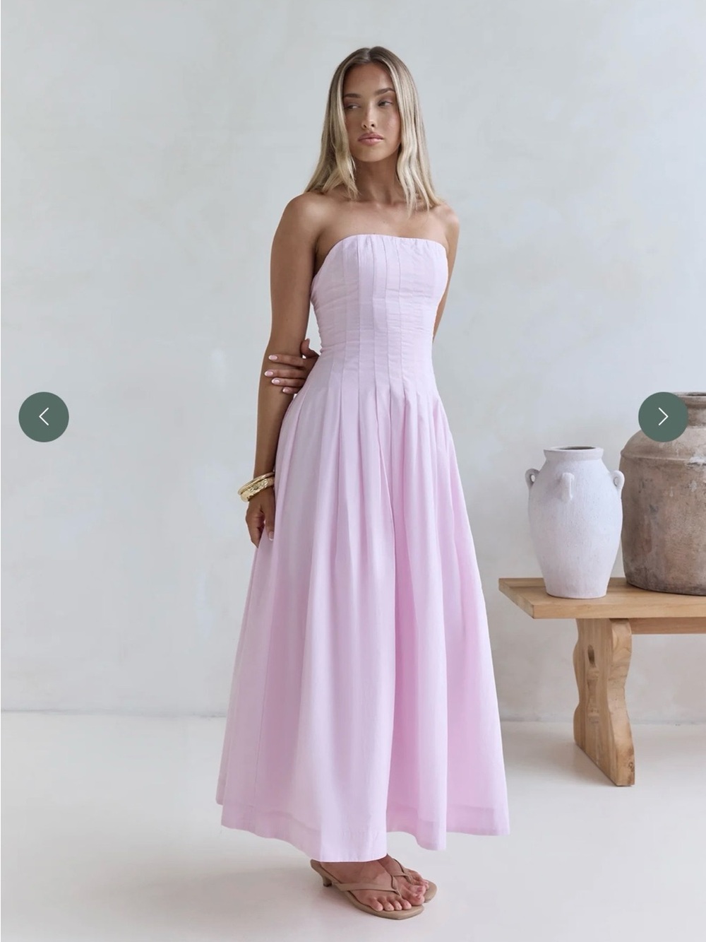 Fortunate One Sunshine Serenity Strapless Midi Dress Pink